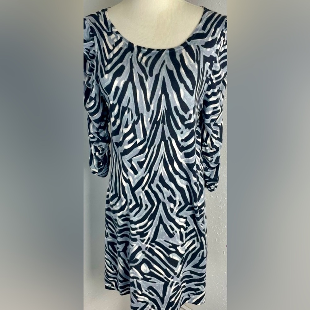 Alice & Olivia Zebra Silk Sweater Dress - mini silk & cashmere